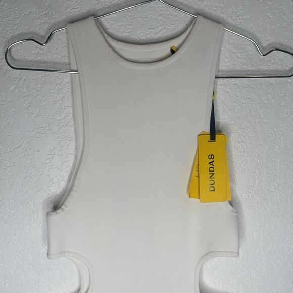 NWT DUNDAS Cut Out MIDI Dress White Knit Revolve Small - Picture 5 of 16